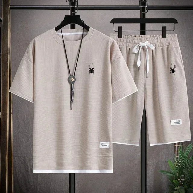 2025 Men's New Fashion Set, Casual Sportswear, Korean Fashion Classic, Summer Handsome Men's Set - La Tienda Bella