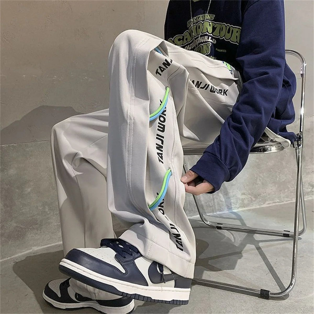 2025 New Fashion Trends Men's Casual Pants Processing Pants Thin Loose Oversized Elastic Breathable and Ventilated Pants - La Tienda Bella
