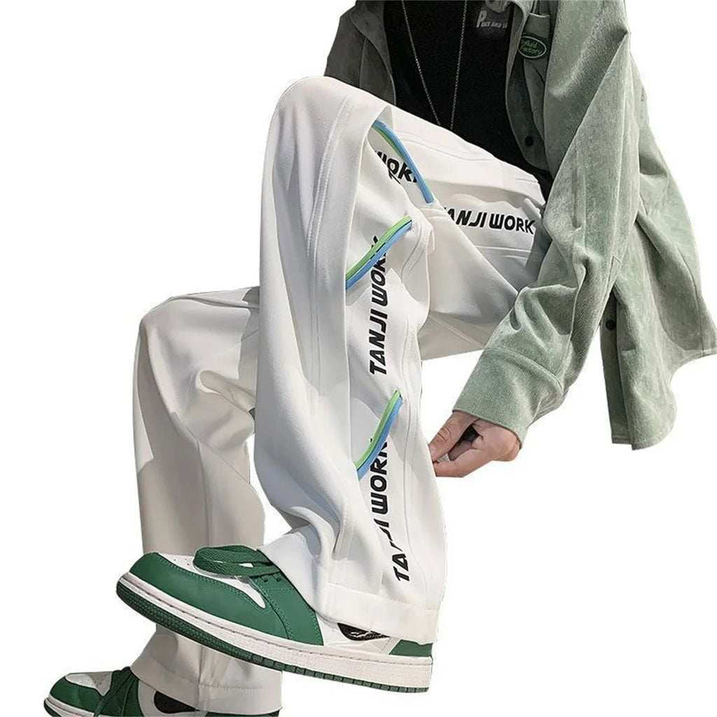 2025 New Fashion Trends Men's Casual Pants Processing Pants Thin Loose Oversized Elastic Breathable and Ventilated Pants - La Tienda Bella