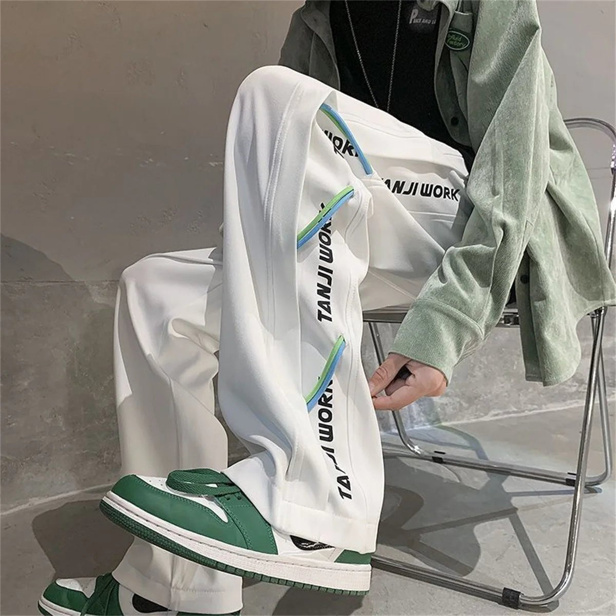 2025 New Fashion Trends Men's Casual Pants Processing Pants Thin Loose Oversized Elastic Breathable and Ventilated Pants - La Tienda Bella