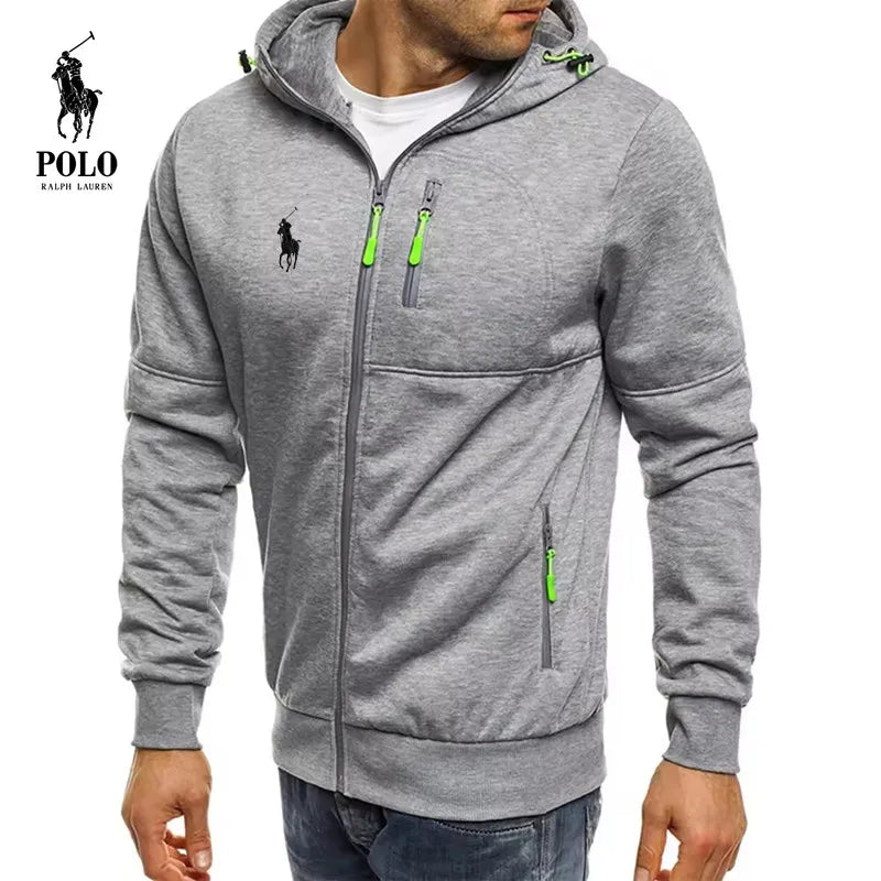2025 New Men's Polo Ralph Lauren Jacket, Long - sleeved, Autumn and Winter Fashion, Sporty and Casual, Zippered Hooded Men's Sweat - La Tienda Bella