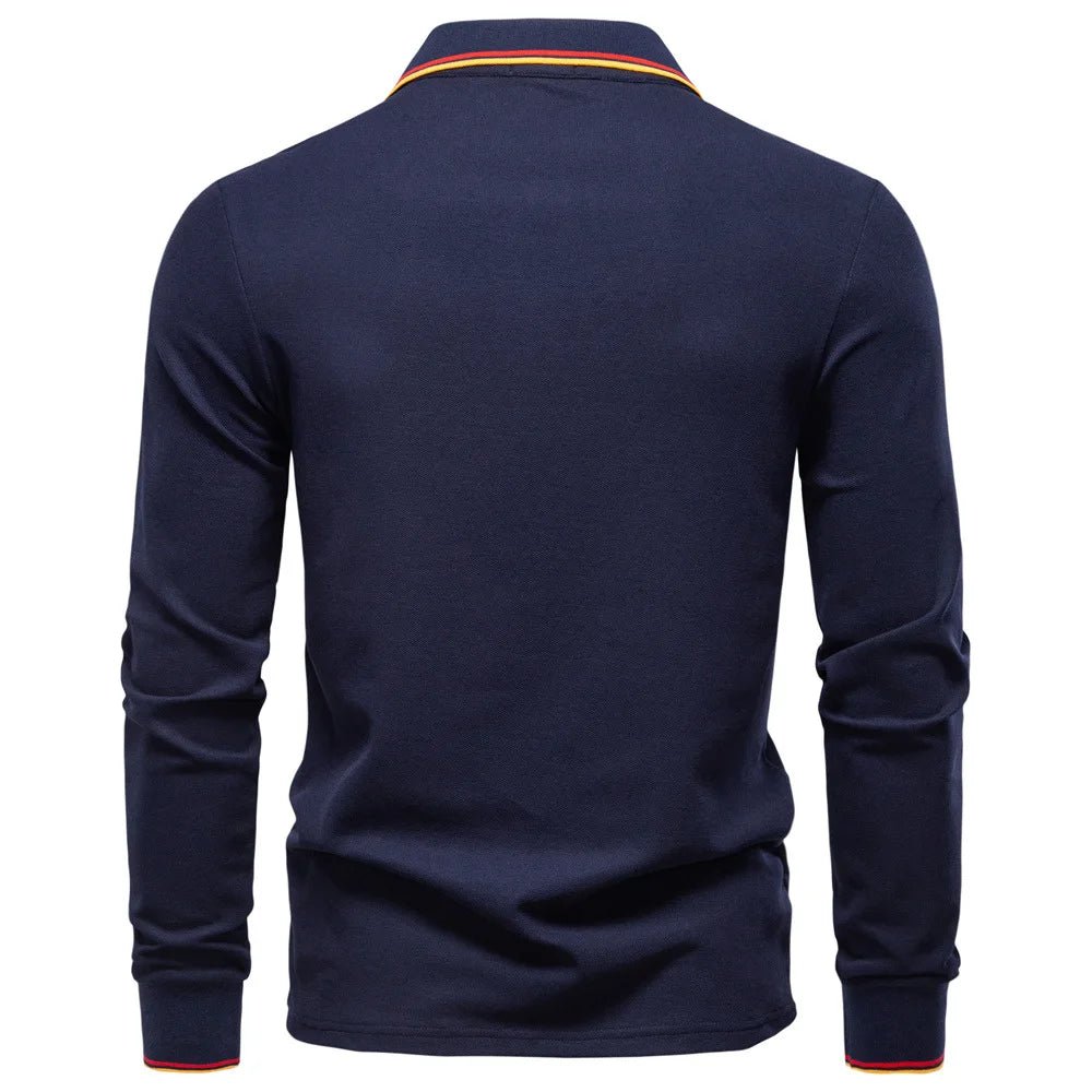 2025 New Men's Polo Shirts for Men Cotton Solid Color Long Sleeve Lapel Polo Desinger High Quality Male T-Shirt Dropshipping - La Tienda Bella