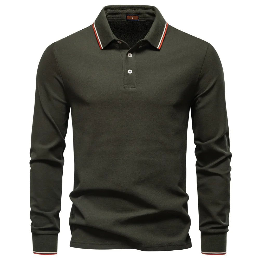 2025 New Men's Polo Shirts for Men Cotton Solid Color Long Sleeve Lapel Polo Desinger High Quality Male T-Shirt Dropshipping - La Tienda Bella