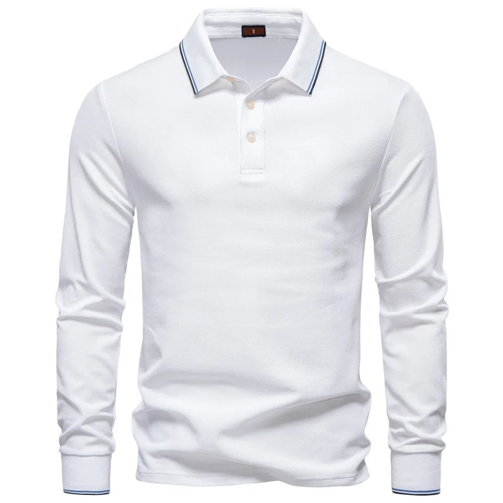 2025 New Men's Polo Shirts for Men Cotton Solid Color Long Sleeve Lapel Polo Desinger High Quality Male T-Shirt Dropshipping - La Tienda Bella