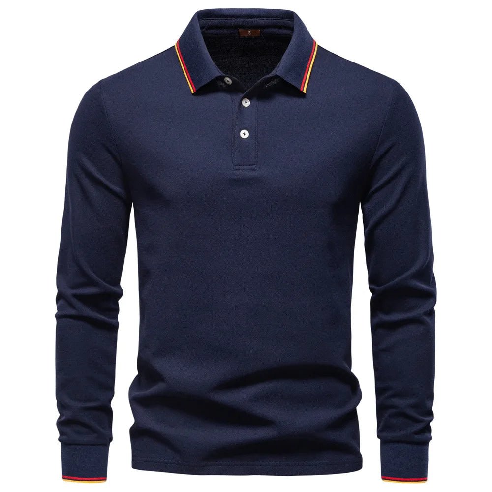 2025 New Men's Polo Shirts for Men Cotton Solid Color Long Sleeve Lapel Polo Desinger High Quality Male T-Shirt Dropshipping - La Tienda Bella