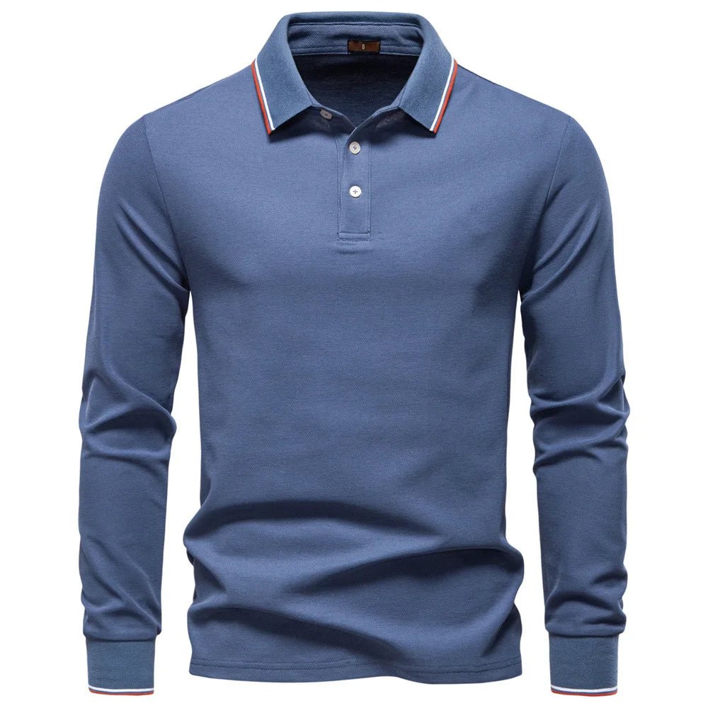 2025 New Men's Polo Shirts for Men Cotton Solid Color Long Sleeve Lapel Polo Desinger High Quality Male T-Shirt Dropshipping - La Tienda Bella