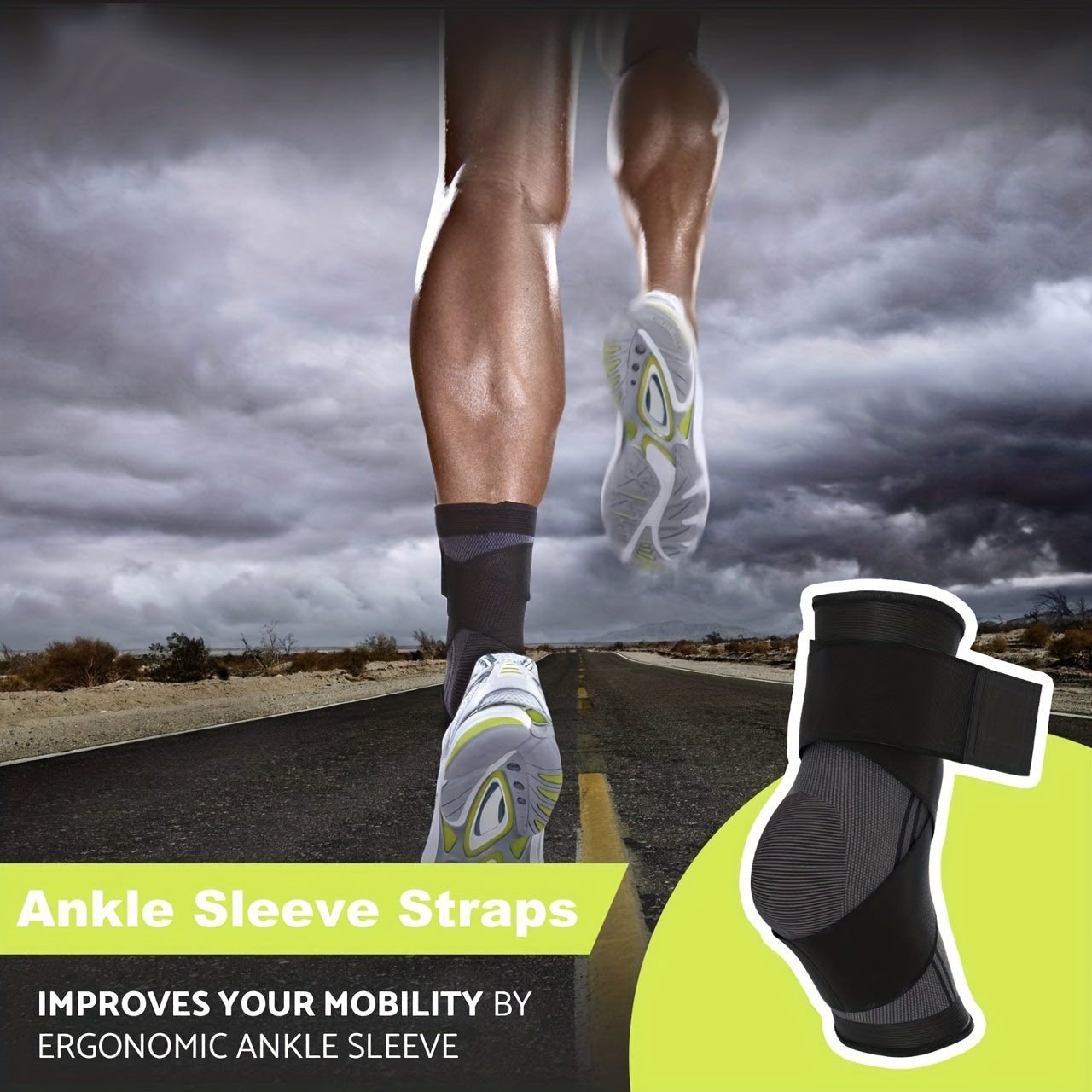 2pcs/1 Pair Ankle Brace, Adjustable Compression, High Elastic, Polyester (Polyester Fiber), Pull on Closure, Hand Wash Only, for Men & Women, Fitness, Weightlifting, Sports, Hikin - La Tienda Bella
