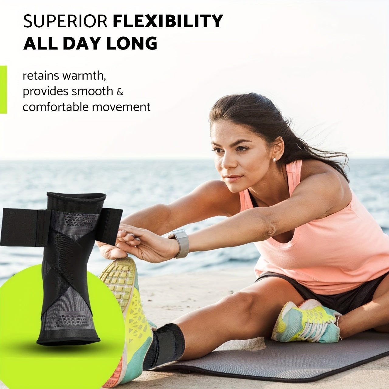 2pcs/1 Pair Ankle Brace, Adjustable Compression, High Elastic, Polyester (Polyester Fiber), Pull on Closure, Hand Wash Only, for Men & Women, Fitness, Weightlifting, Sports, Hikin - La Tienda Bella