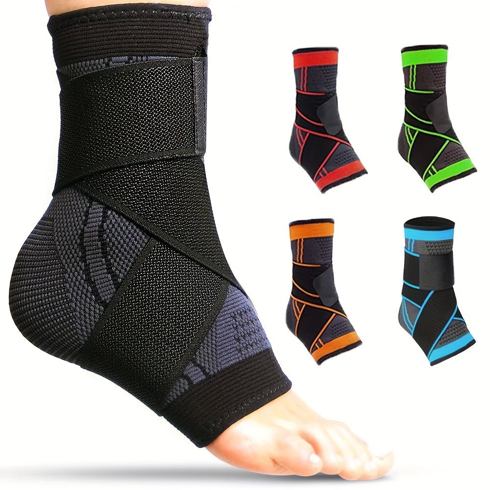 2pcs/1 Pair Ankle Brace, Adjustable Compression, High Elastic, Polyester (Polyester Fiber), Pull on Closure, Hand Wash Only, for Men & Women, Fitness, Weightlifting, Sports, Hikin - La Tienda Bella