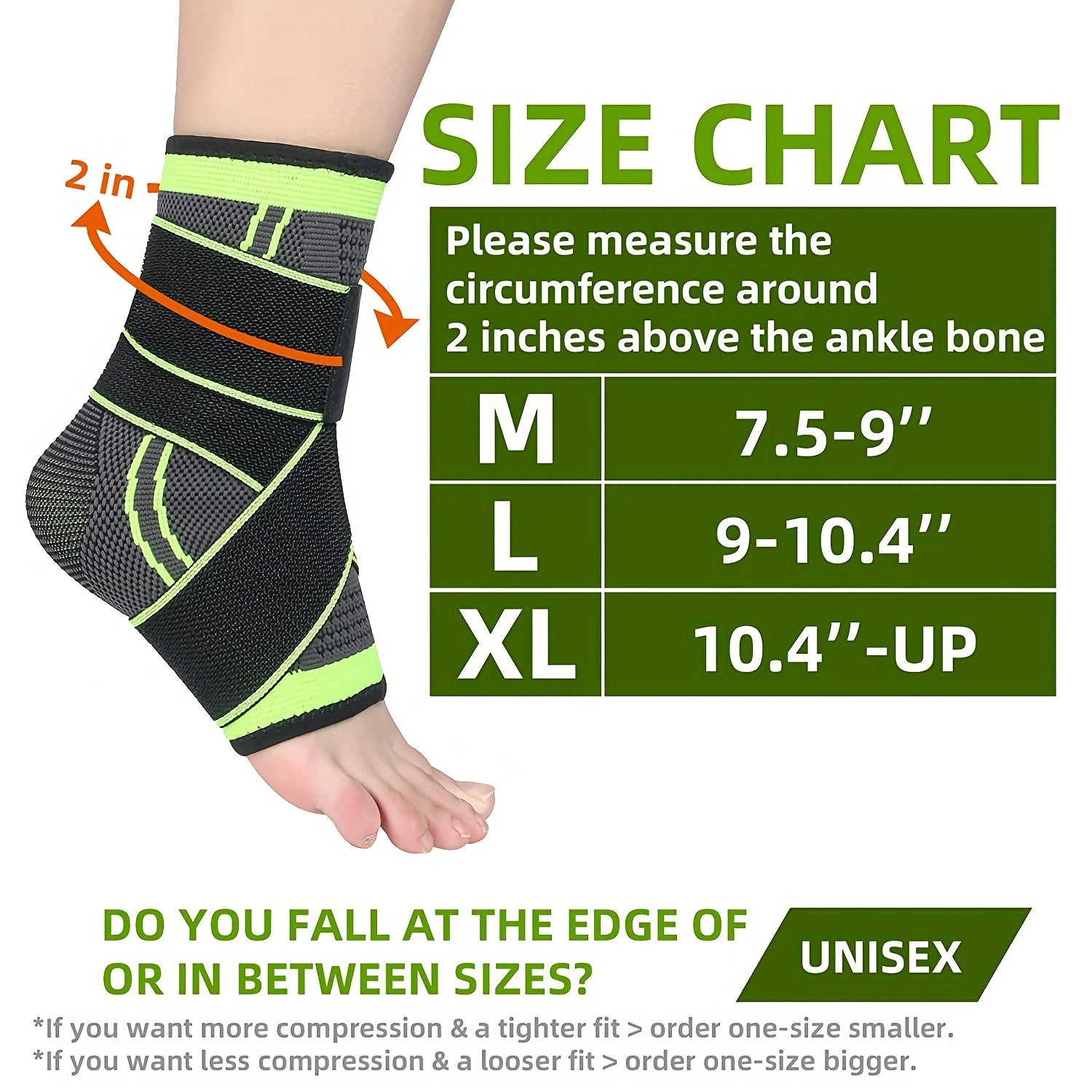 2pcs/1 Pair Ankle Brace, Adjustable Compression, High Elastic, Polyester (Polyester Fiber), Pull on Closure, Hand Wash Only, for Men & Women, Fitness, Weightlifting, Sports, Hikin - La Tienda Bella