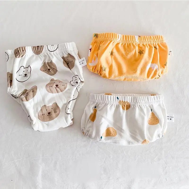3 Pieces/lot Baby Training Pants 6 Layers Bebe Cloth Diaper Reusable Washable Cotton Elastic Waist Cloth Diapers 8 - 18KG Nappy - La Tienda Bella