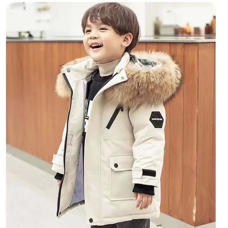 Kids Winter Hooded Jackets -30℃ Warm Coats 5-12Y - La Tienda Bella