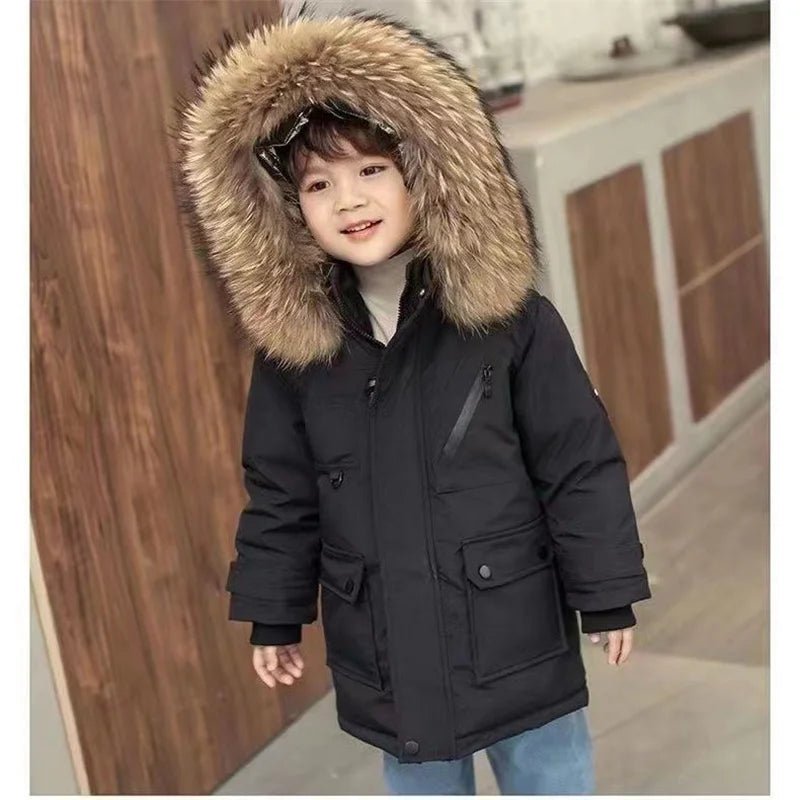 Kids Winter Hooded Jackets -30℃ Warm Coats 5-12Y - La Tienda Bella