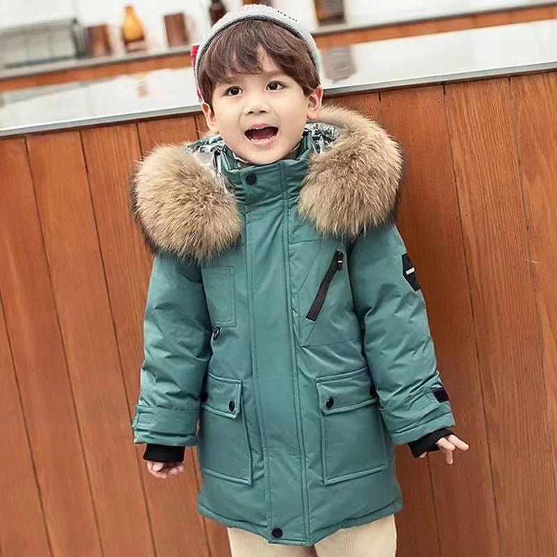 Kids Winter Hooded Jackets -30℃ Warm Coats 5-12Y - La Tienda Bella