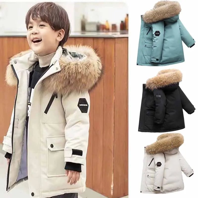 Kids Winter Hooded Jackets -30℃ Warm Coats 5-12Y - La Tienda Bella