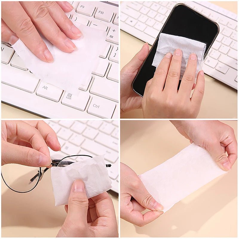 30Pcs Canned Wet Wipes Portable Children Barreled Cleaning Cloths Creative Cartoon Cute Bucket - La Tienda Bella