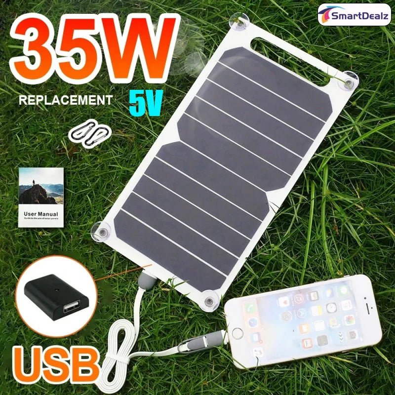 35W Sunpower Portable Solar Panel 5V Solar Plate with USB Safe Stabilize Charger For Power Bank Phone Outdoor Camping Home RV - La Tienda Bella