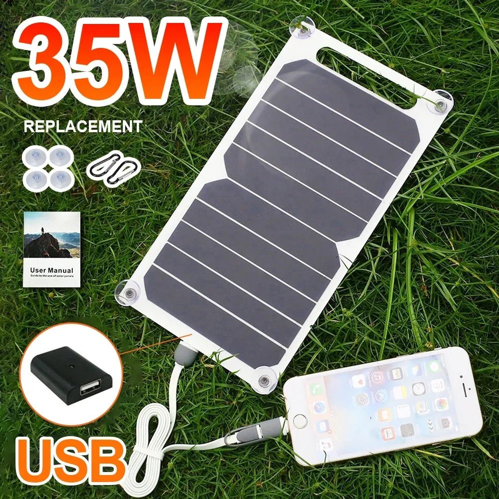 35W Sunpower Portable Solar Panel 5V Solar Plate WithUSB Safe Stabilize Charger ForPower Bank Phone Outdoor Camping Home RV Gift - La Tienda Bella