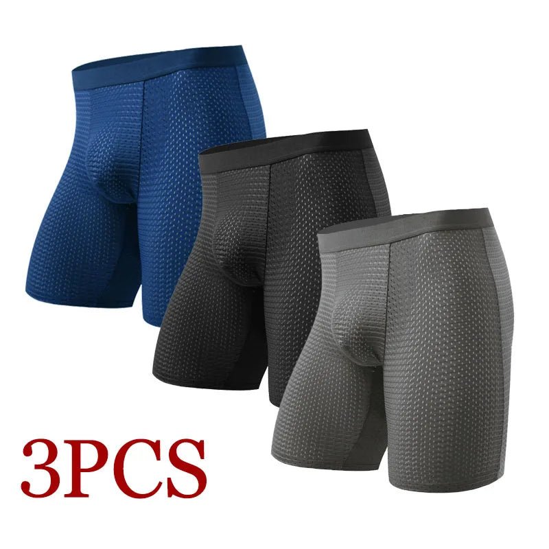 3PCS Mesh Men Underwear Man Underwear Sexy Hot Long Boxer Shorts Men Boxer Men Panties Boxers for Men Boxer Homme Man Boxer - La Tienda Bella