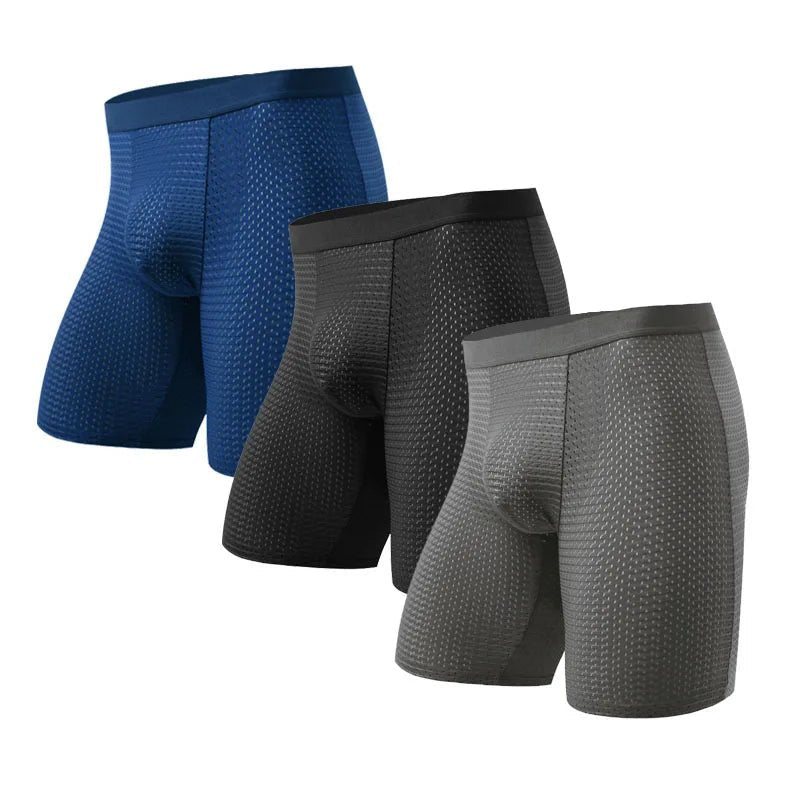 3PCS Mesh Men Underwear Man Underwear Sexy Hot Long Boxer Shorts Men Boxer Men Panties Boxers for Men Boxer Homme Man Boxer - La Tienda Bella