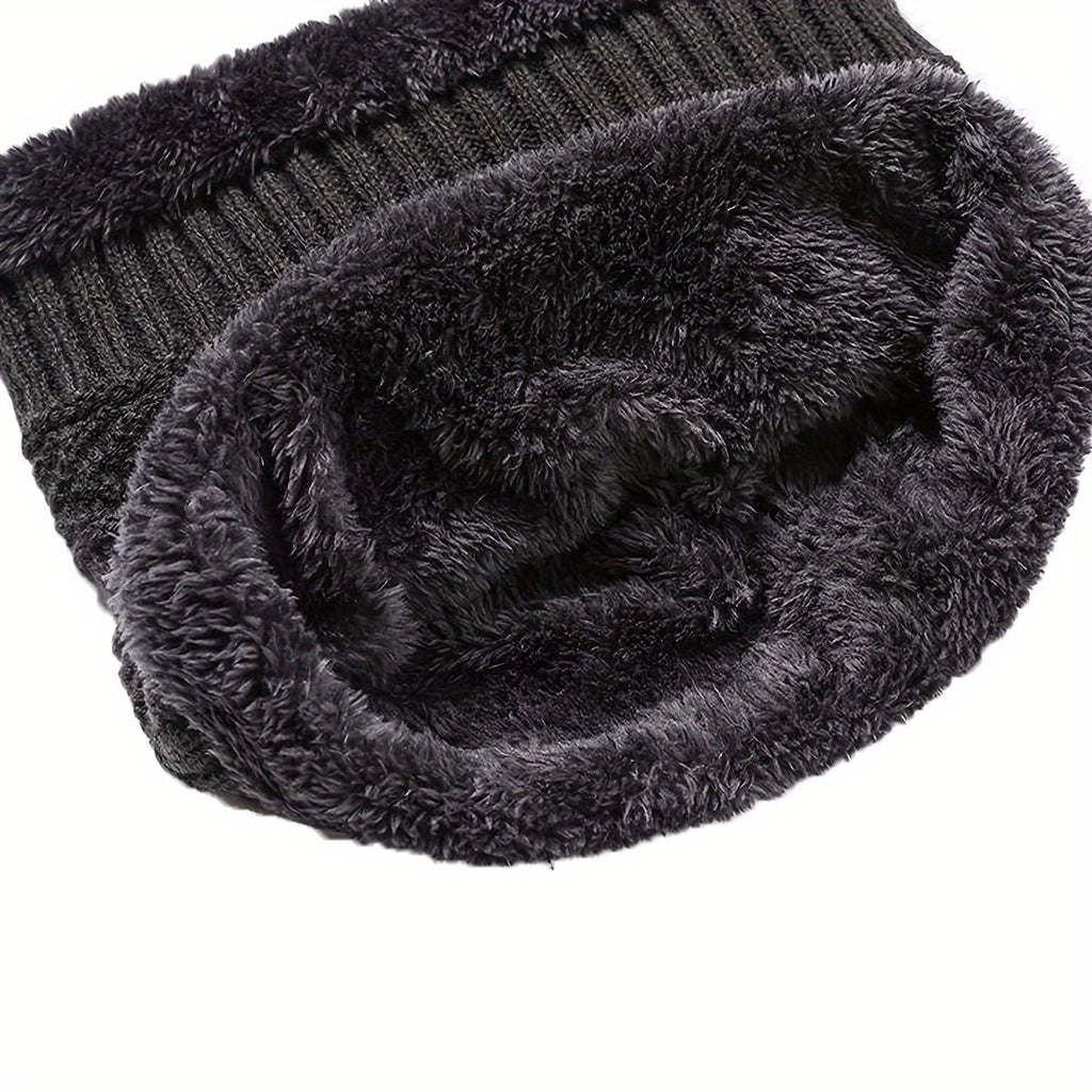 3pcs Winter Beanie & Scarf Set - Thick Fleece - Lined Knit Hats, Neck Gaiters for Men & Women - Stylish & Warm - La Tienda Bella
