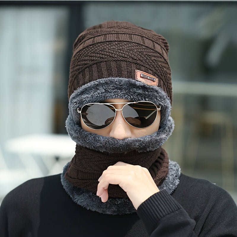 3pcs Winter Beanie & Scarf Set - Thick Fleece - Lined Knit Hats, Neck Gaiters for Men & Women - Stylish & Warm - La Tienda Bella