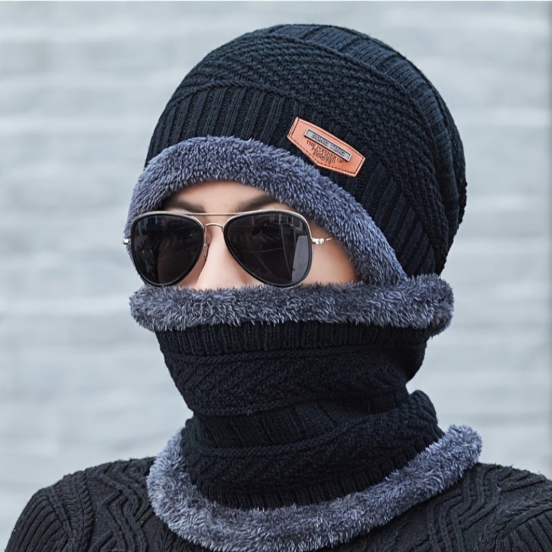 3pcs Winter Beanie & Scarf Set - Thick Fleece - Lined Knit Hats, Neck Gaiters for Men & Women - Stylish & Warm - La Tienda Bella