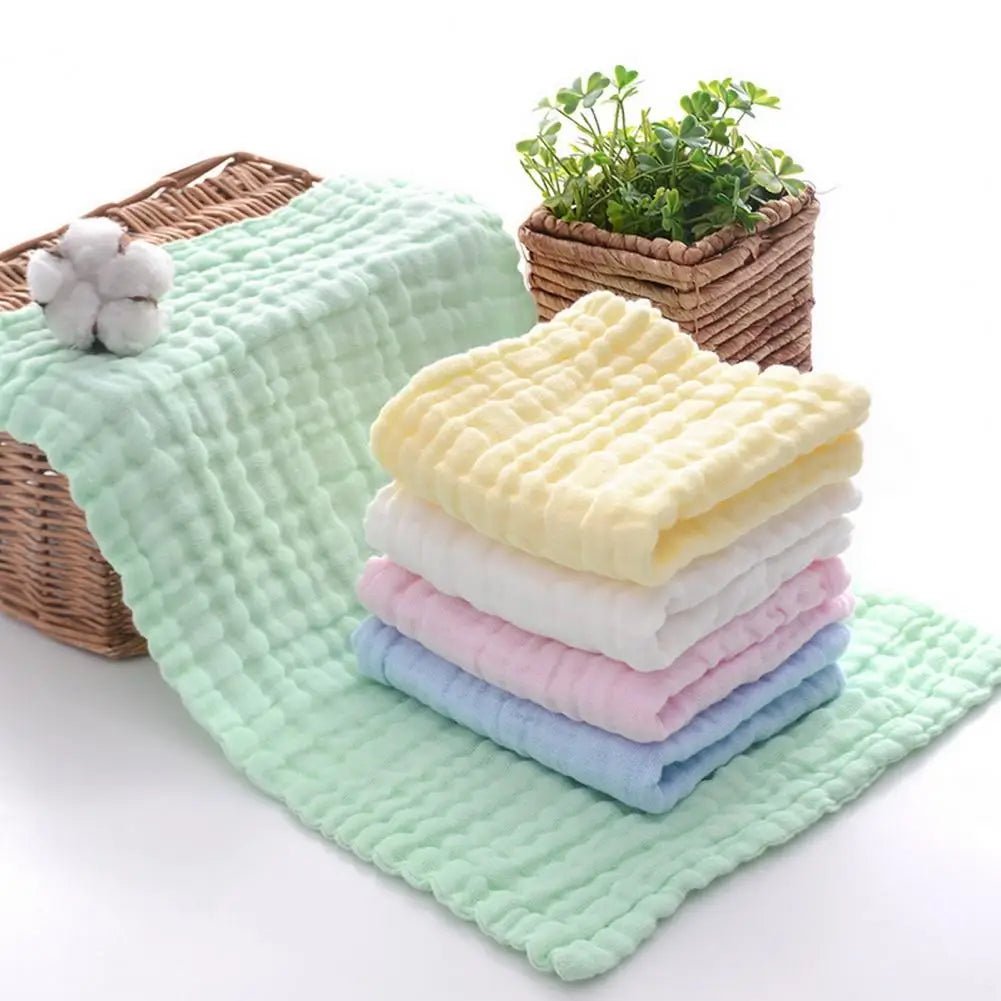 4PCS Baby Bath Towel Cotton Muslin Square 6Layer Gauze Kid Facecloth Face Wash Wipe Hand Newborn - La Tienda Bella