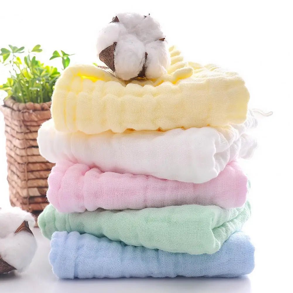 4PCS Baby Bath Towel Cotton Muslin Square 6Layer Gauze Kid Facecloth Face Wash Wipe Hand Newborn - La Tienda Bella
