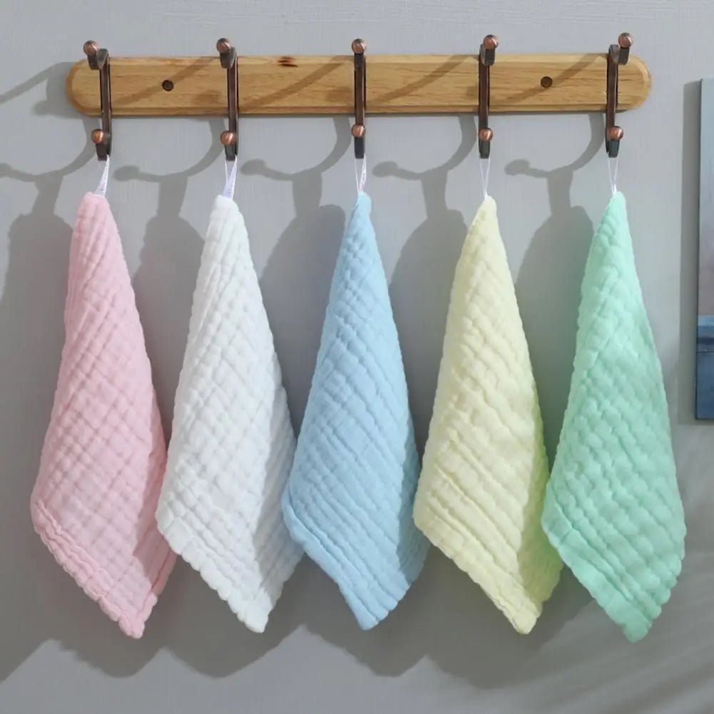 4PCS Baby Bath Towel Cotton Muslin Square 6Layer Gauze Kid Facecloth Face Wash Wipe Hand Newborn - La Tienda Bella