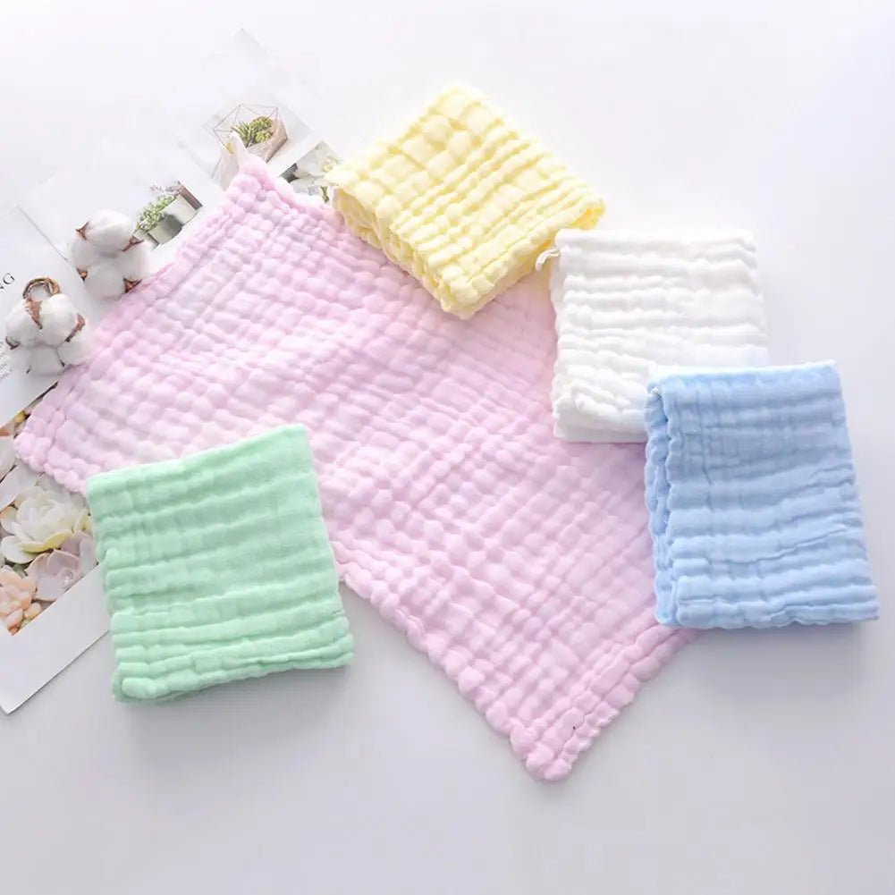 4PCS Baby Bath Towel Cotton Muslin Square 6Layer Gauze Kid Facecloth Face Wash Wipe Hand Newborn - La Tienda Bella