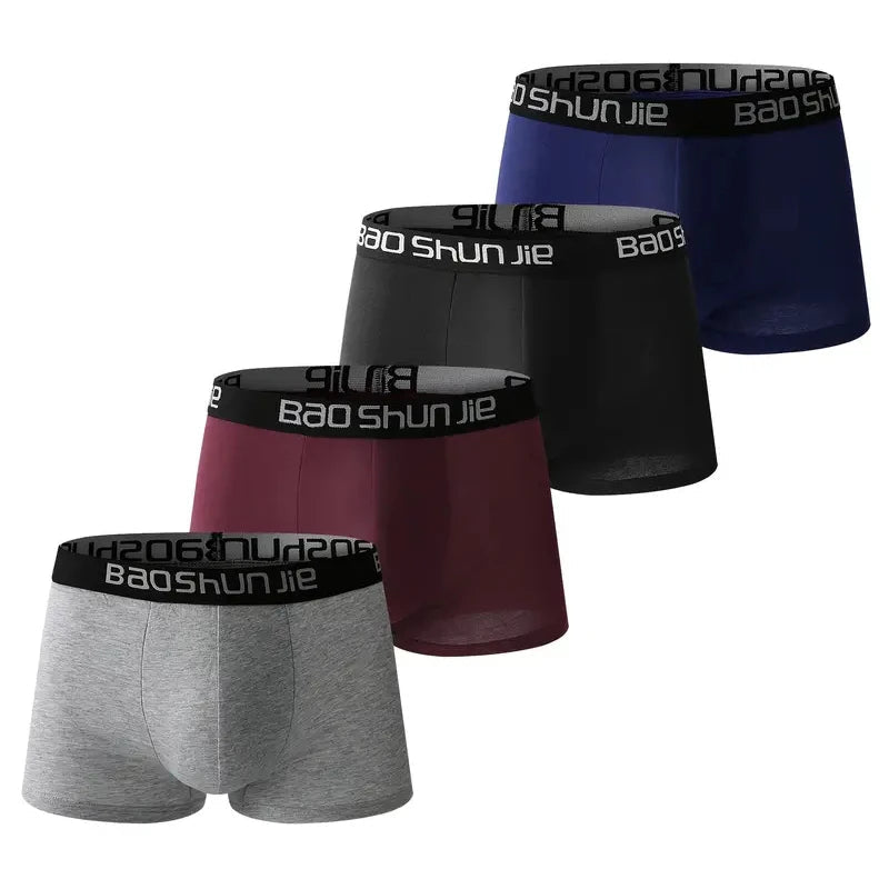 4pcs Men Underwear Cotton Men Boxer Shorts Medium Waist Breathable Men Panties Larger Size L - Lot Soft Comfortable Men Boxer - La Tienda Bella