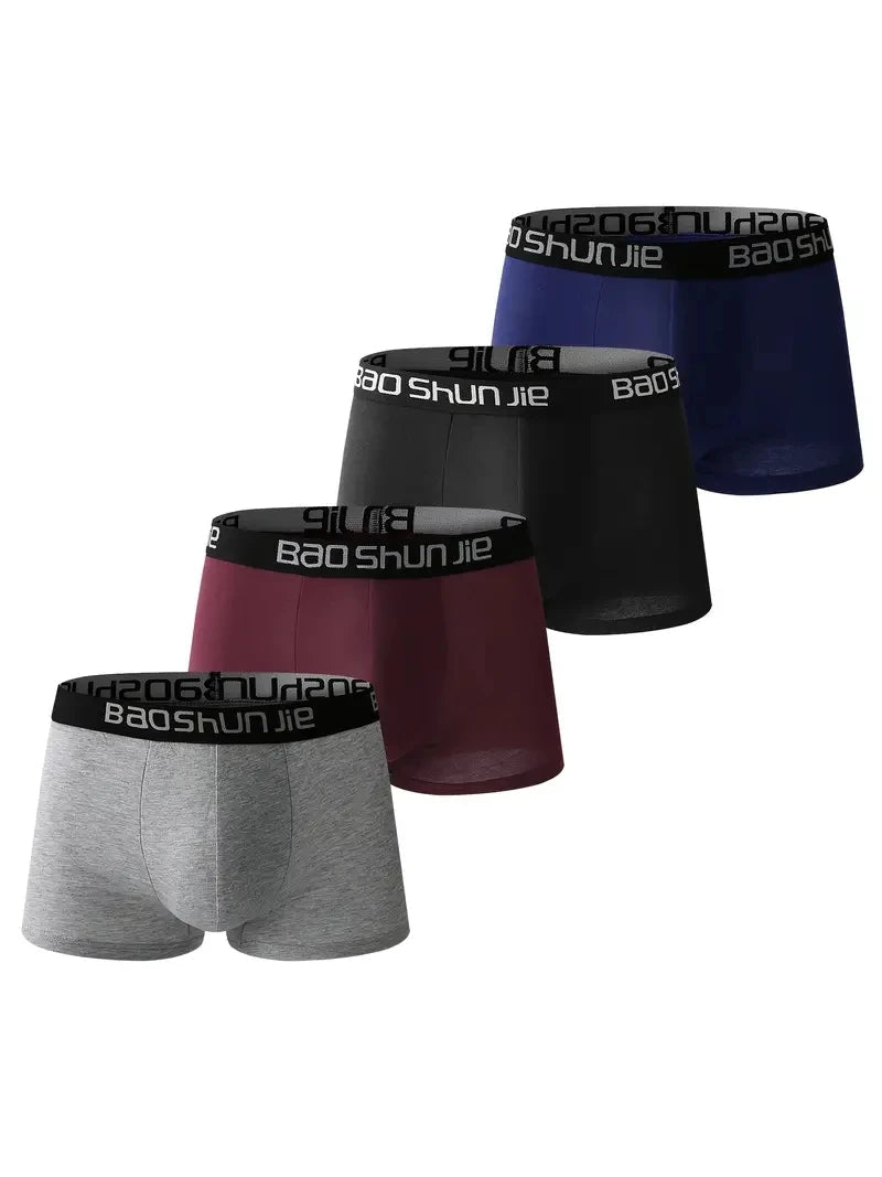 4pcs Men Underwear Cotton Men Boxer Shorts Medium Waist Breathable Men Panties Larger Size L - Lot Soft Comfortable Men Boxer - La Tienda Bella