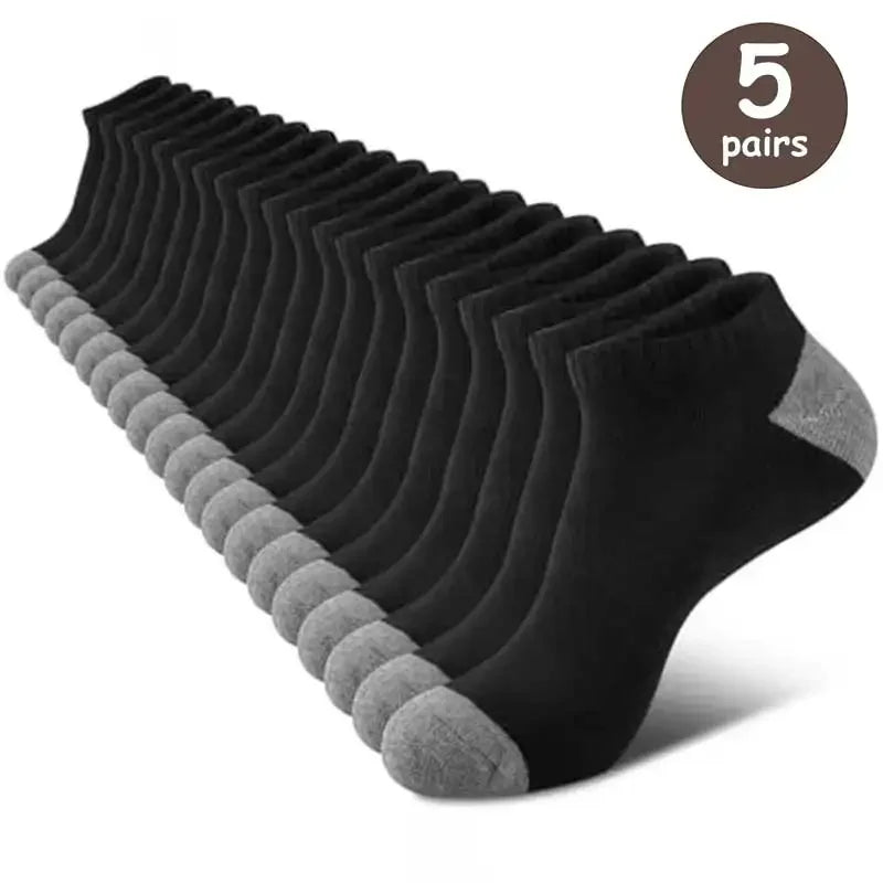 5 Pairs Men Summer Socks Trendy Fashionable Simple Versatile Men Ankle Socks Comfortable Lightweight Breathable Casual Socks - La Tienda Bella