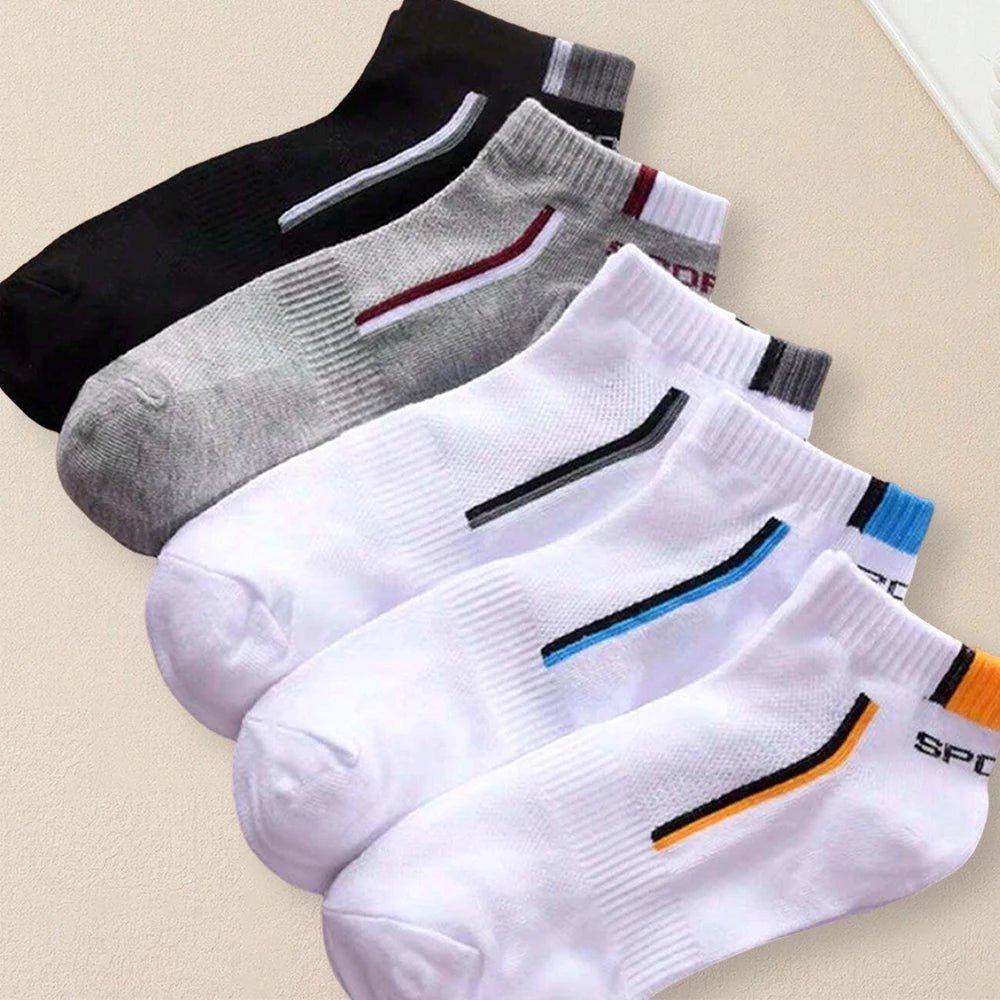 5 Pairs Men Summer Socks Trendy Fashionable Simple Versatile Men Ankle Socks Comfortable Lightweight Breathable Casual Socks - La Tienda Bella