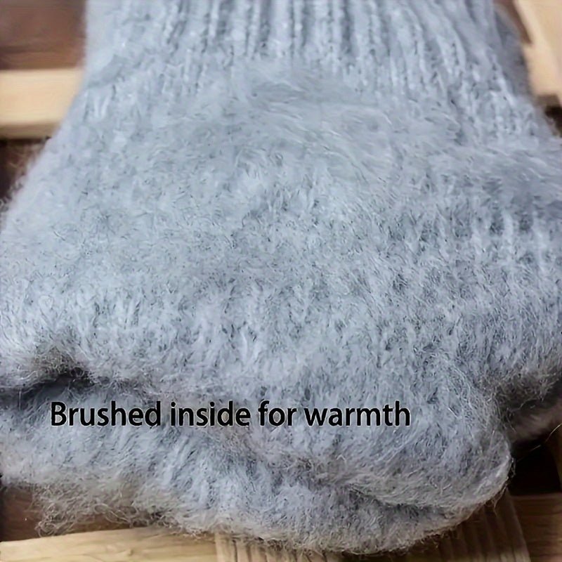 5 - Piece Winter Warmth Set – Knit Beanie, Thermal Gloves, Faux Fur Earmuffs, Neck Scarf, Non - Slip Socks – Basic Polyester Cold Weather Essentials Kit for Men and Women - La Tienda Bella