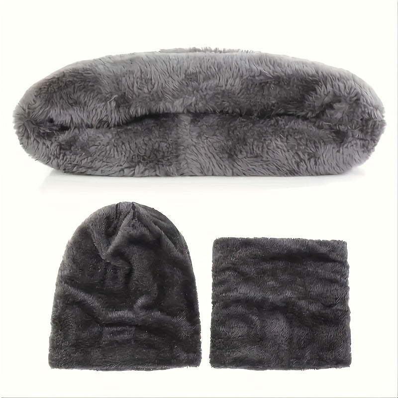 5 - Piece Winter Warmth Set – Knit Beanie, Thermal Gloves, Faux Fur Earmuffs, Neck Scarf, Non - Slip Socks – Basic Polyester Cold Weather Essentials Kit for Men and Women - La Tienda Bella