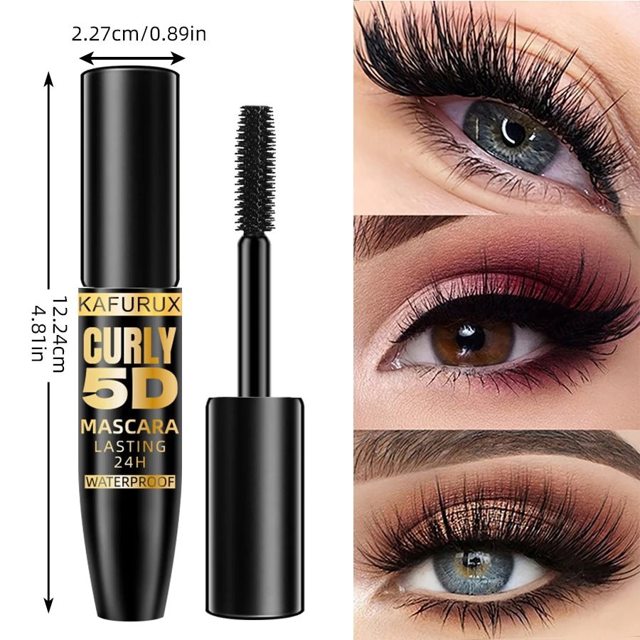 5D Black Waterproof Mascara Lengthens Eyelashes Extension Thick Silk Fiber Mascara Female Makeup Eye Cosmetics Tools for Gifts - La Tienda Bella