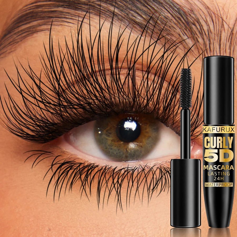 5D Black Waterproof Mascara Lengthens Eyelashes Extension Thick Silk Fiber Mascara Female Makeup Eye Cosmetics Tools for Gifts - La Tienda Bella