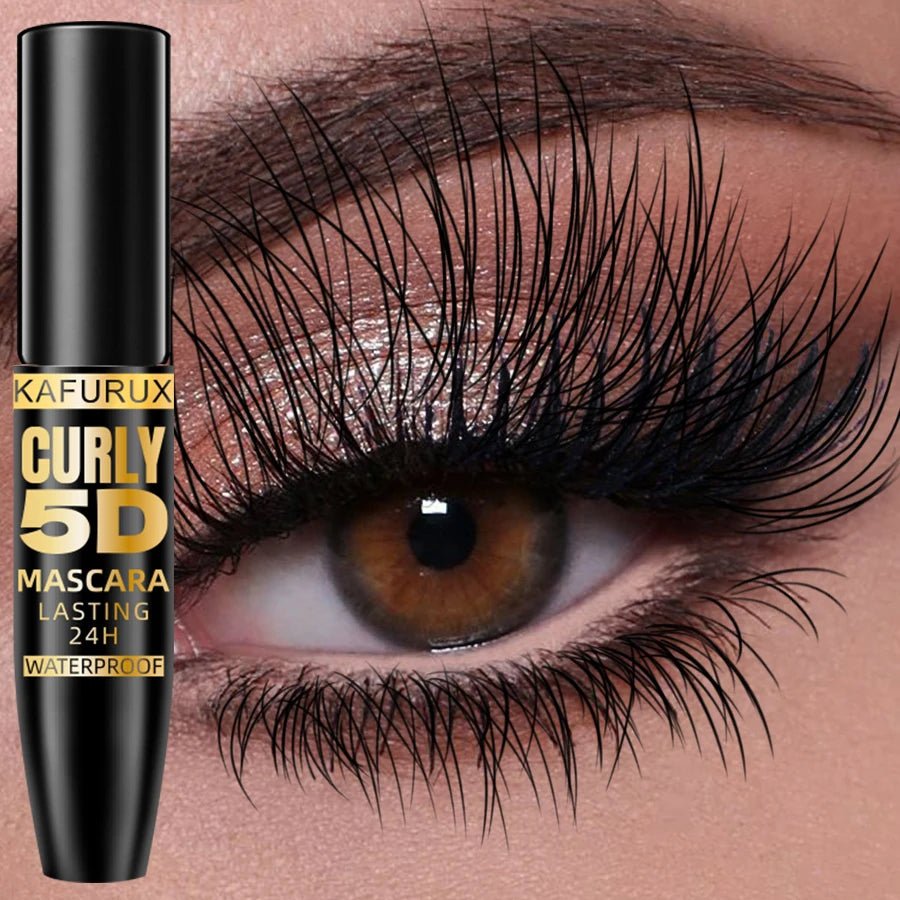 5D Black Waterproof Mascara Lengthens Eyelashes Extension Thick Silk Fiber Mascara Female Makeup Eye Cosmetics Tools for Gifts - La Tienda Bella