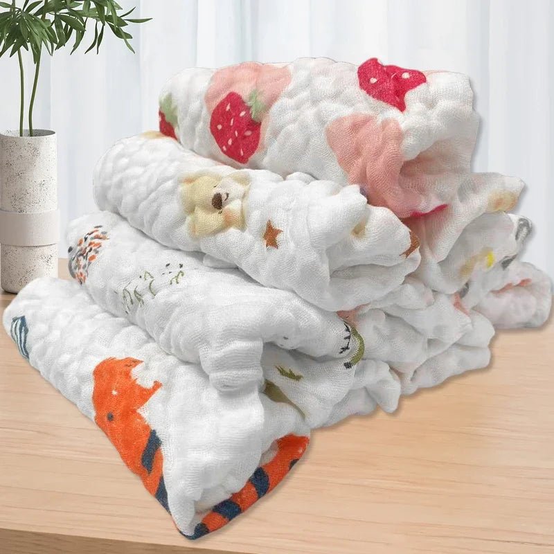 5pcs Baby Muslin Washcloths Burp Cloths, Baby Face Towels, Natural Muslin Cotton Baby Wipes, Soft Face Cloths For Newborn, Baby - La Tienda Bella