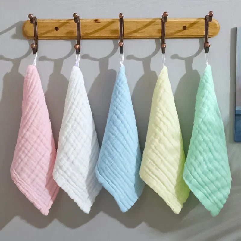 5pcs Baby Muslin Washcloths Burp Cloths, Baby Face Towels, Natural Muslin Cotton Baby Wipes, Soft Face Cloths For Newborn, Baby - La Tienda Bella