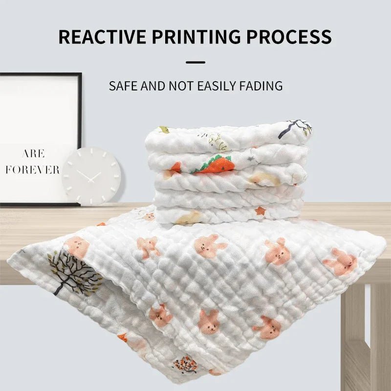 5pcs Baby Muslin Washcloths Burp Cloths, Baby Face Towels, Natural Muslin Cotton Baby Wipes, Soft Face Cloths For Newborn, Baby - La Tienda Bella