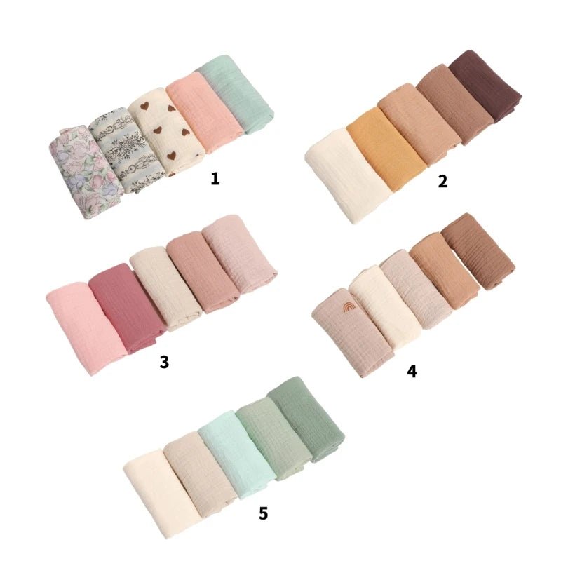 5Pcs Baby Wipes Cloths Handkerchief Square Drool Bibs Washcloths Nursing Towel Baby Wipe Brle Face - La Tienda Bella