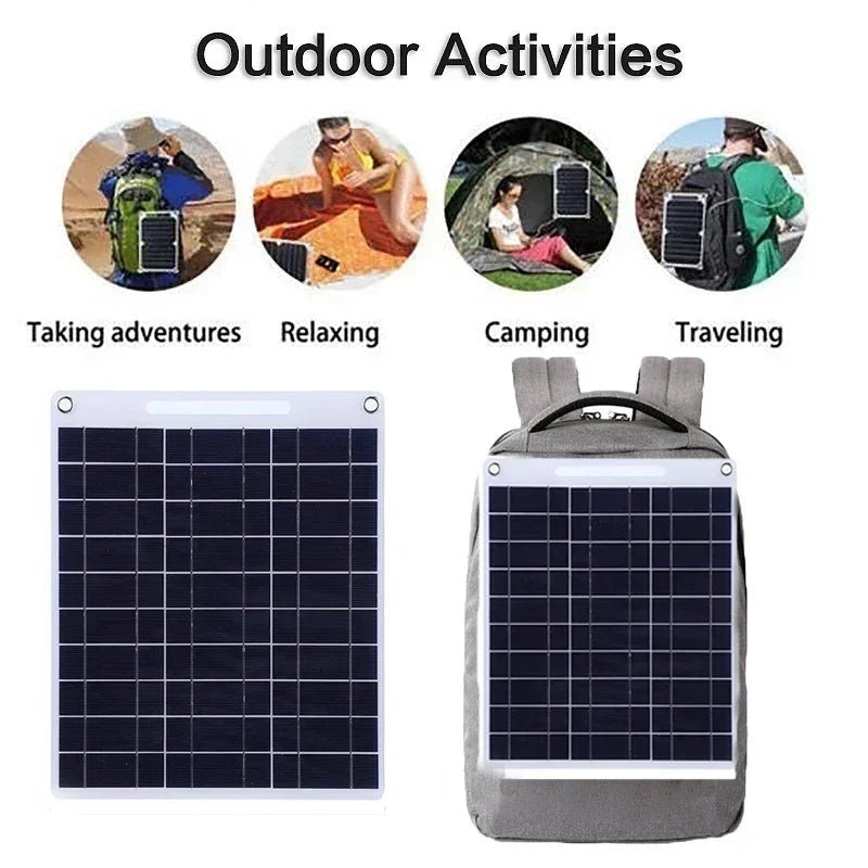 5V Solar Panel Waterproof Portable Dual USB Charger Outdoor Camping Solar Power Bank Battery Charging Plate - La Tienda Bella