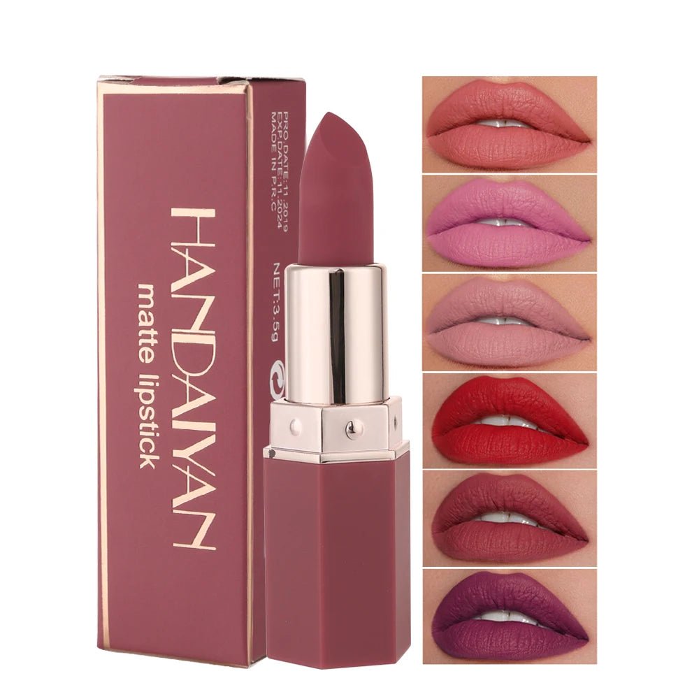 6 - Color Matte Lipstick , Non - Fading, Non - Stick Cup Long - Lasting Velvet Finish, Smooth Matte Lip Color Waterproof Smudge - proof - La Tienda Bella