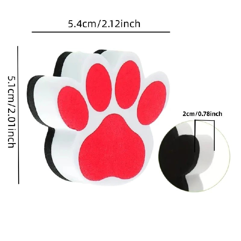 6 pcs Small Whiteboard Wipes, Bear Paw Shape, Magnetic Dry Wipes, Suitable for Classrooms - La Tienda Bella
