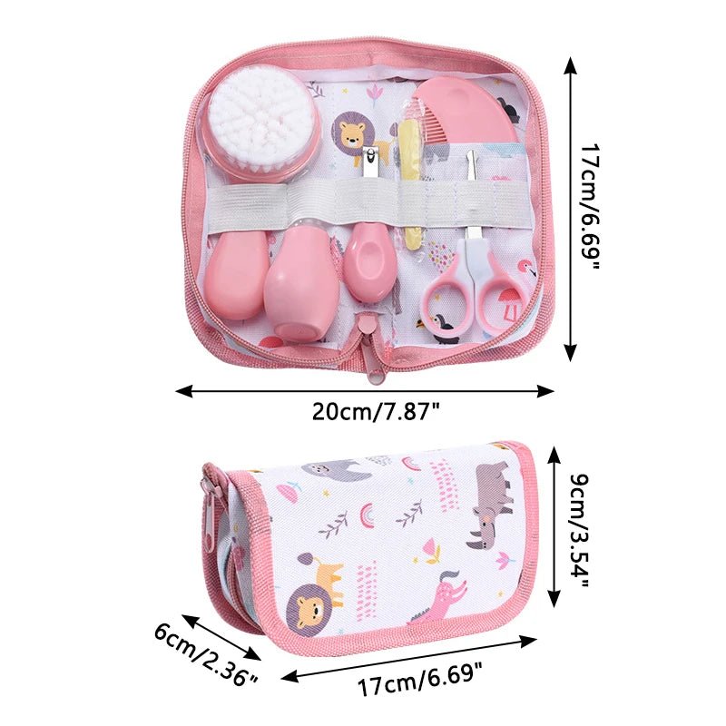 6Pcs Baby Care Kit+Storage Bag Nasal Aspirator Nail Scissors Hair Comb Brush Cleaning Tools Set- La Tienda Bella