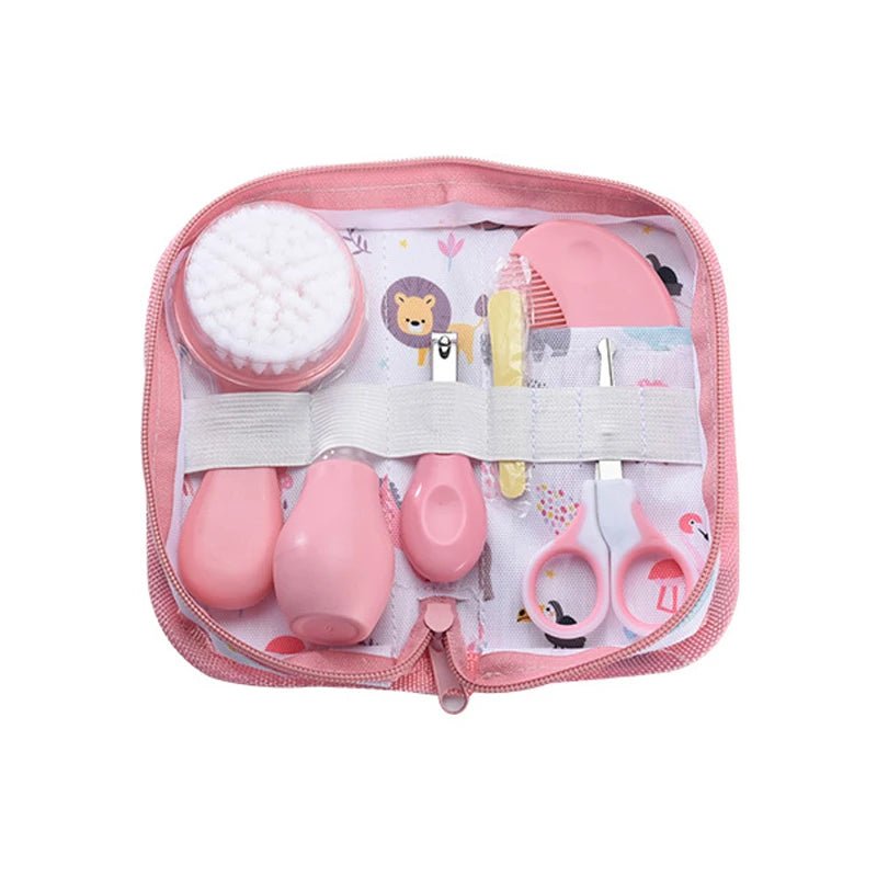 6Pcs Baby Care Kit+Storage Bag Nasal Aspirator Nail Scissors Hair Comb Brush Cleaning Tools Set- La Tienda Bella