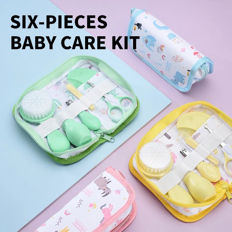 6Pcs/set Newborn Baby Care Kit Cleaning Supplies Head Comb Brush Scissors Nasal Aspirator Nail - La Tienda Bella